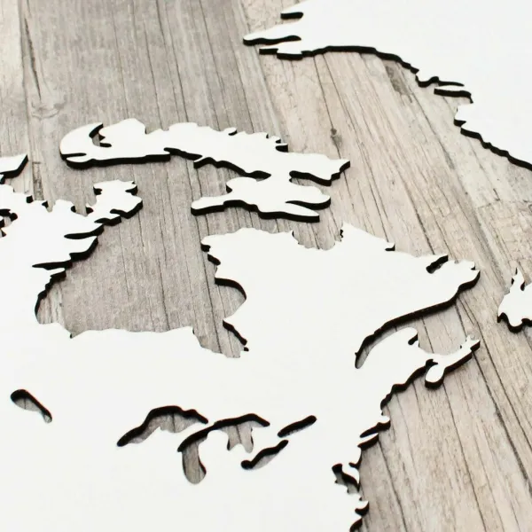 Drevená 3D mapa sveta na stenu