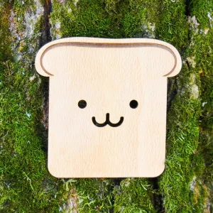 Drevená podložka pod pohár - usmiaty toast