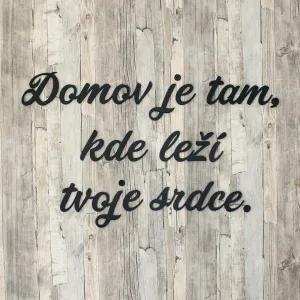 Drevená nálepka na stenu - citát o rodine