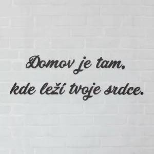 Drevená nálepka na stenu - citát o rodine