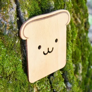 Drevená podložka pod pohár - usmiaty toast