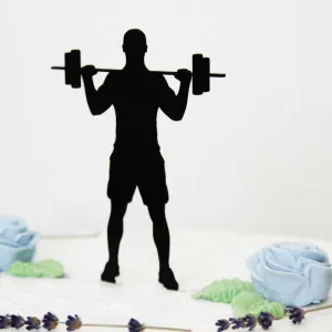 Drevený zápich na tortu s menom - Fitness kulturista chlap