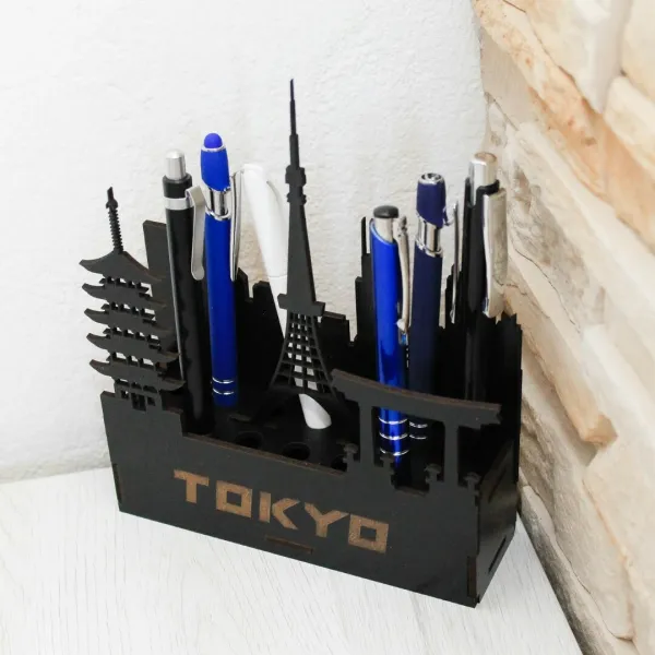 Drevený stojan na ceruzky / perá - Tokyo