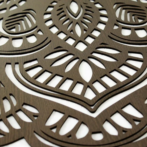 Vyrezávaná 3D mandala z dreva - obraz Príroda