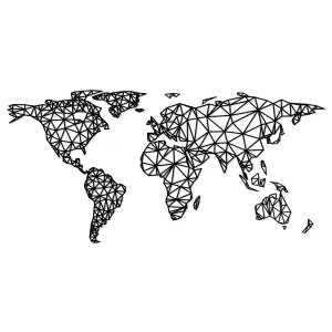 Nástenná 3D mapa sveta na stenu - Polygonálny atlas