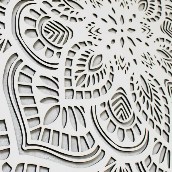 Vyrezávaná 3D mandala z dreva - obraz Príroda