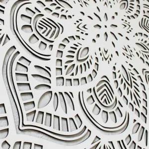 Vyrezávaná 3D mandala z dreva - obraz Príroda