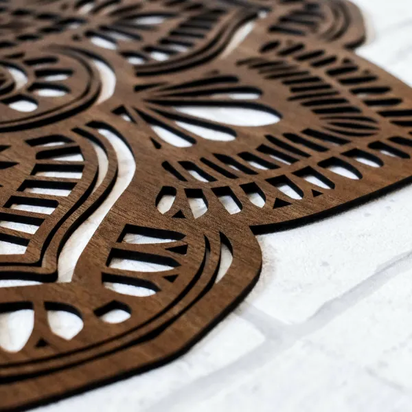 Vyrezávaná 3D mandala z dreva - obraz Príroda