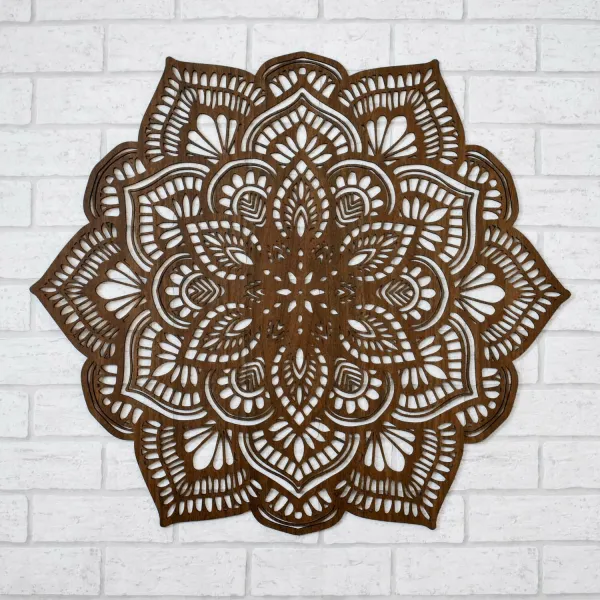 Vyrezávaná 3D mandala z dreva - obraz Príroda