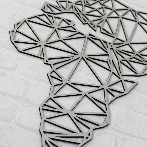 Nástenná 3D mapa sveta na stenu - Polygonálny atlas