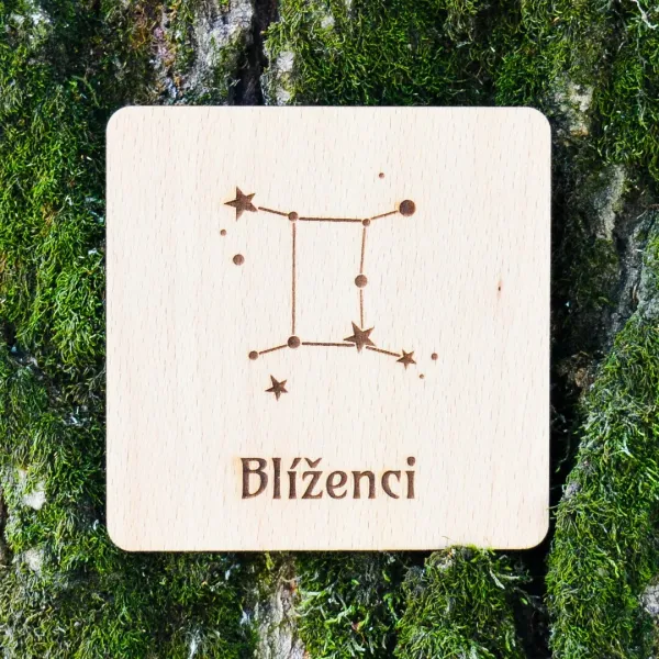 Lacný darček do 5 eur - podložka pod pohár v znamení Blíženci