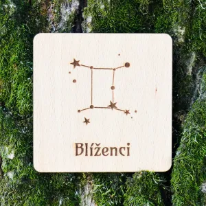 Lacný darček do 5 eur - podložka pod pohár v znamení Blíženci