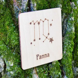 Drevená dekorácia na stôl - Podpivník znamenie Panna