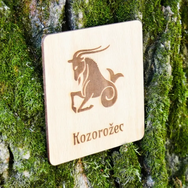 Drevená podložka pod pohár - Znamenie kozorožec
