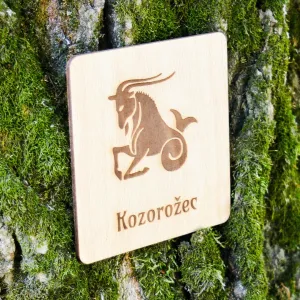 Drevená podložka pod pohár - Znamenie kozorožec