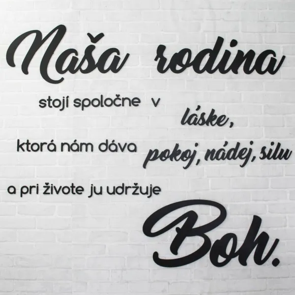 Citát na stenu - Naša rodina a Boh