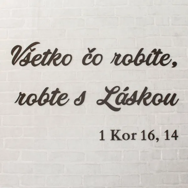 Drevený citát z Biblie - nálepka na stenu