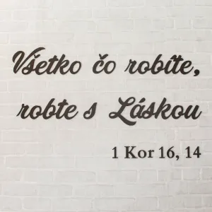 Drevený citát z Biblie - nálepka na stenu