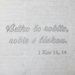 Drevený citát z Biblie - nálepka na stenu