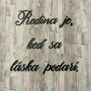 Citát o rodine a láske - samolepka z dreva