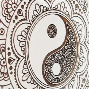 Gravírovaná mandala na stenu Jin-Jang