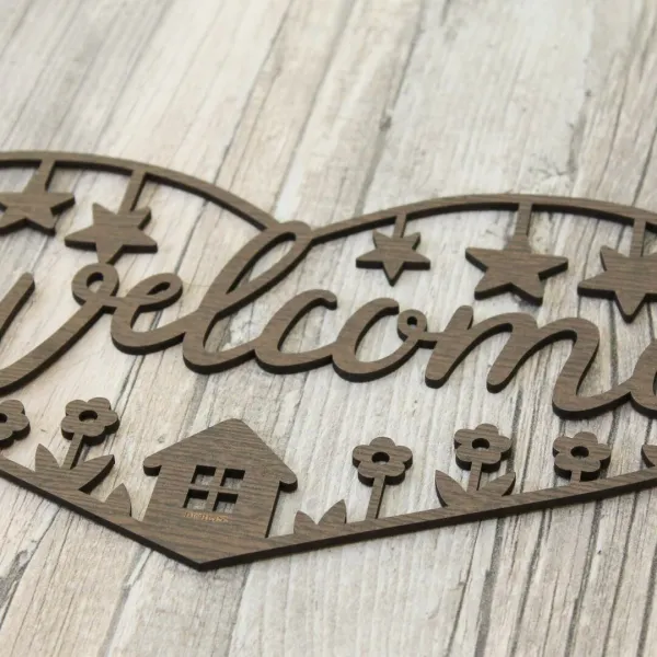 Lacná dekorácia na stenu - Welcome