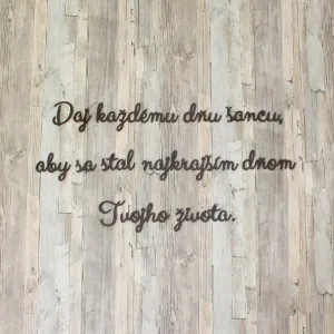 Motivačný citát na stenu