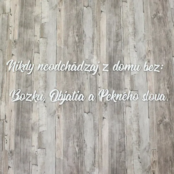 Drevený citát o domove - nálepka na stenu