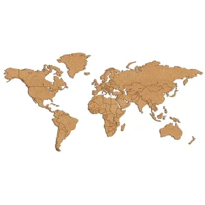Korková mapa sveta na stenu s hranicami