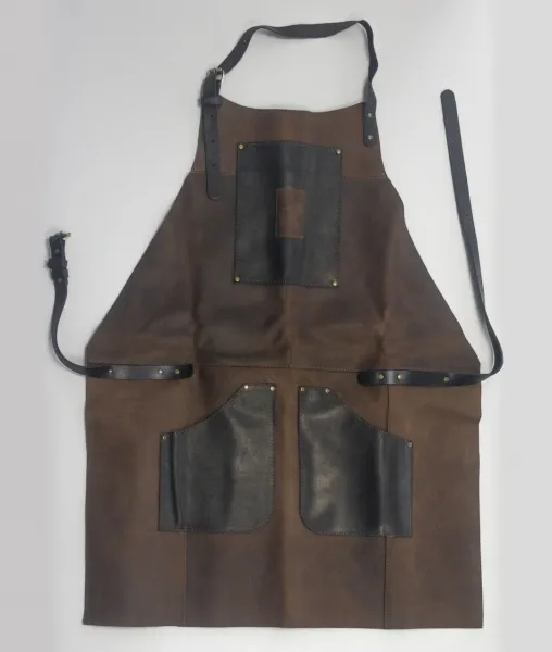 Kožená zástera BeaverCraft AP3X čierno - hnedá