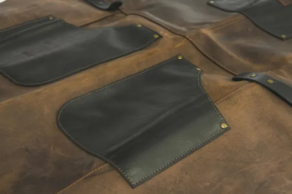 Kožená zástera BeaverCraft AP3X čierno - hnedá