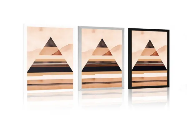 Plagát abstraktné tvary pyramída