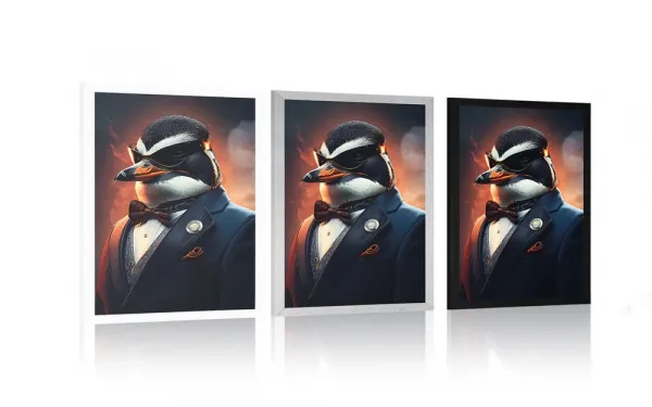 Plagát zvierací gangster tučniak