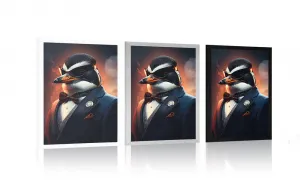 Plagát zvierací gangster tučniak