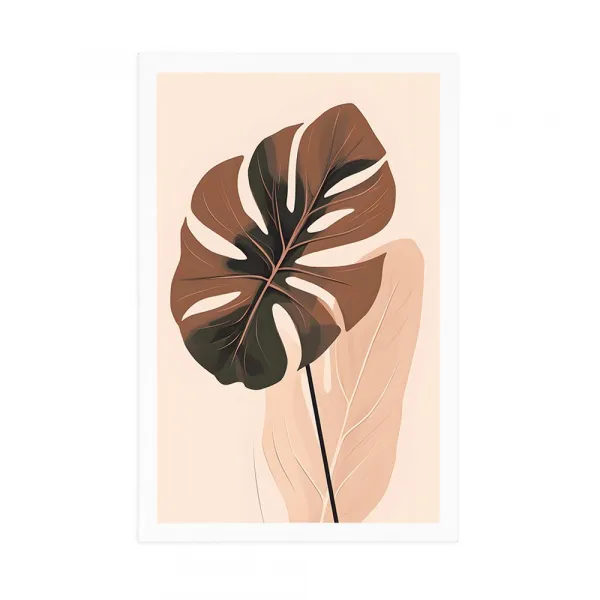 Plagát abstraktné botanické tvary monstera