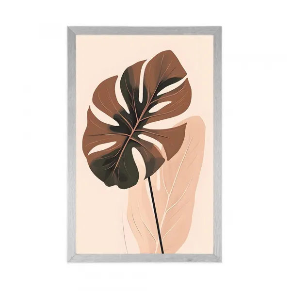 Plagát abstraktné botanické tvary monstera