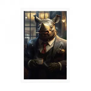 Plagát zvierací gangster nosorožec