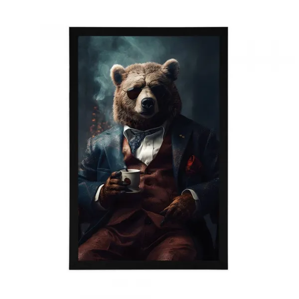 Plagát zvierací gangster medveď