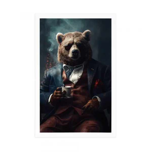 Plagát zvierací gangster medveď