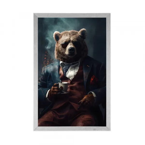 Plagát zvierací gangster medveď