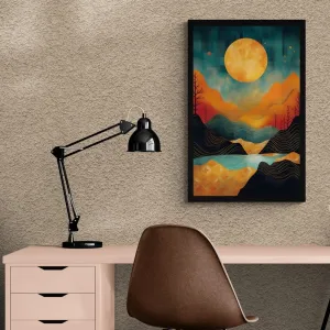 Plagát abstraktný západ slnka s nádychom luxusu