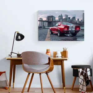 Obraz Mustang s panorámou New Yorku