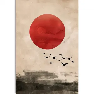 Obraz japandi kúzlo červeného mesiaca