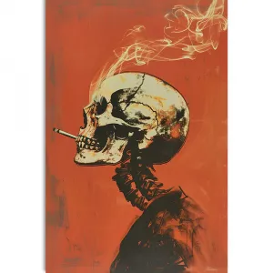 Obraz japandi kostlivec s cigaretou