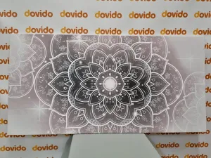 Obraz orientálna Mandala v čiernobielom prevedení