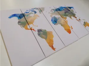 5-dielny obraz polygonálna mapa sveta