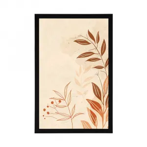 Plagát minimalistické listy Peach Fuzz