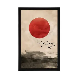 Plagát japandi kúzlo červeného mesiaca