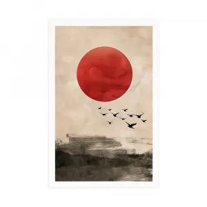 Plagát japandi kúzlo červeného mesiaca