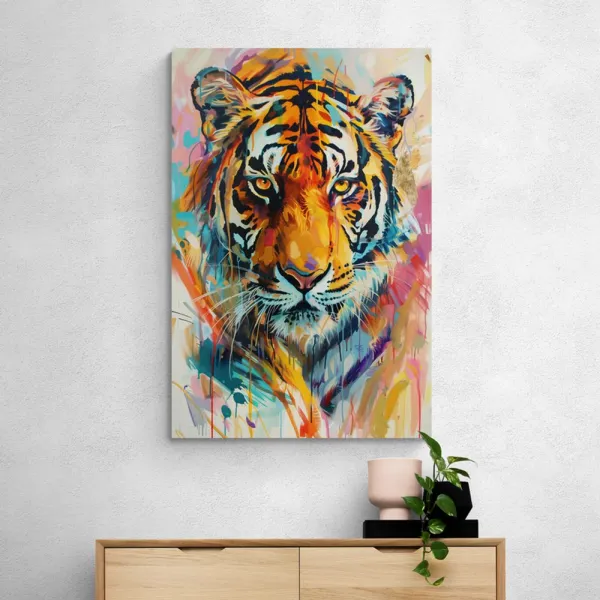 Obraz tiger s imitáciou maľby